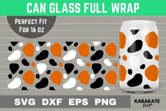 3 Color Cat Dog, 16 Oz Can Glass Wrap