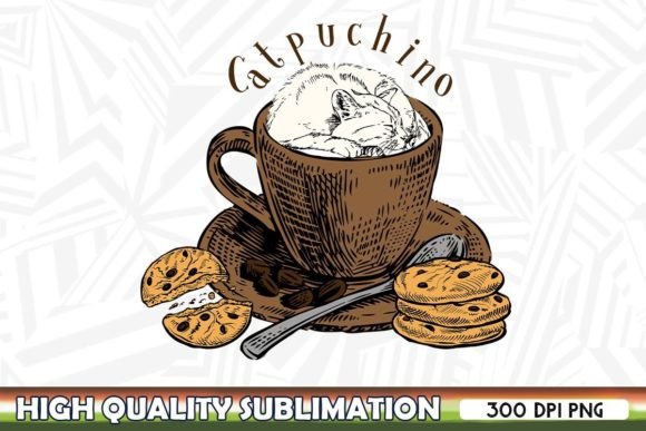 Cappuccino Cat Coffee Sublimation