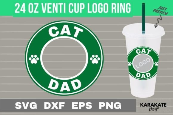 Cat Dad, 24 Oz Venti Logo Ring