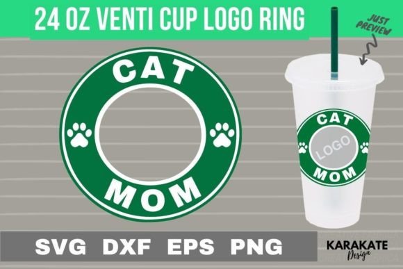Cat Mom, 24 Oz Venti Logo Ring