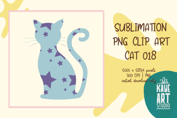 Cat Sublimation PNG Clip Art 018