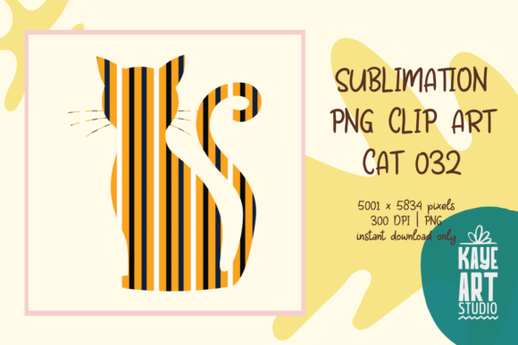 Cat Sublimation PNG Clip Art 032