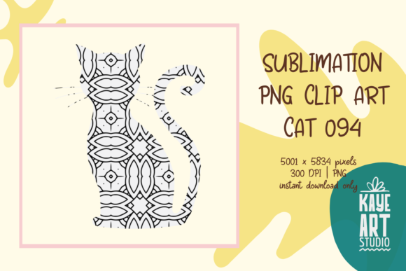 Cat Sublimation PNG Clip Art 094