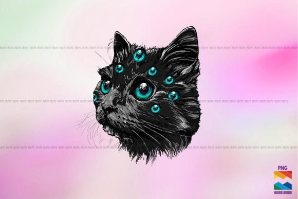 Many-Eyed Cat Monster Halloween