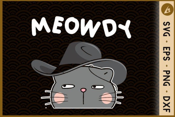Meowdy Funny Grumpy Cat Cowboy Cat