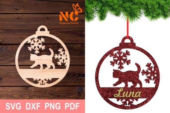 Personalized Cat Christmas Ornament 1