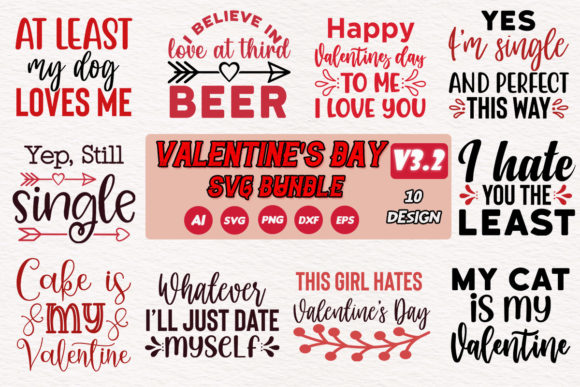 Valentine’s Day SVG Design Bundle V3.2
